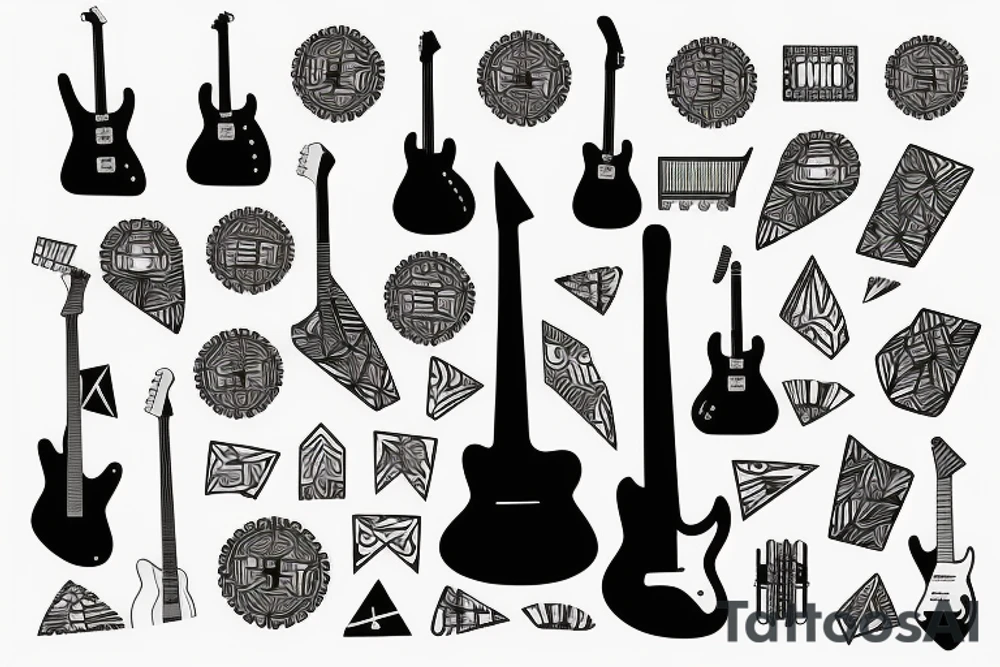 guitar notes tattoo idea