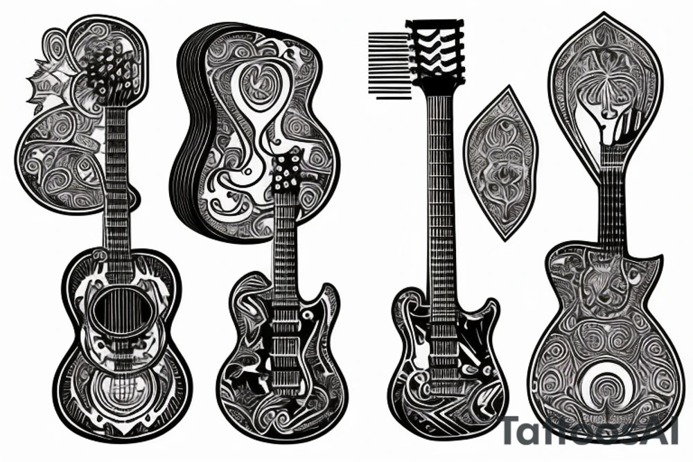 guitar notes tattoo idea