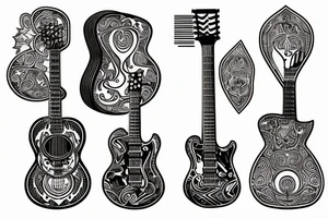 guitar notes tattoo idea