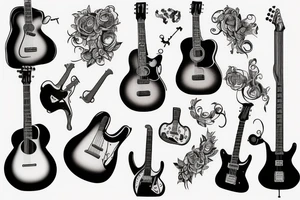 guitar notes tattoo idea