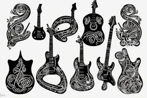 music notes guitar dna tattoo idea