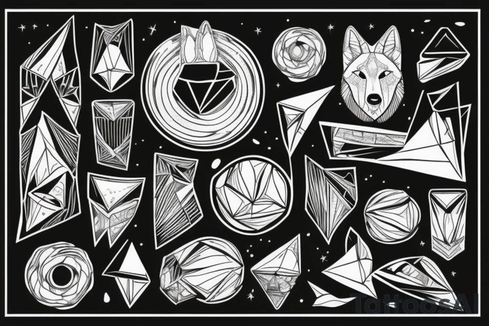 Loup avec paysage et film et interstellar tattoo idea