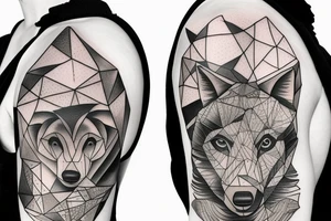 Loup avec paysage et film et interstellar tattoo idea