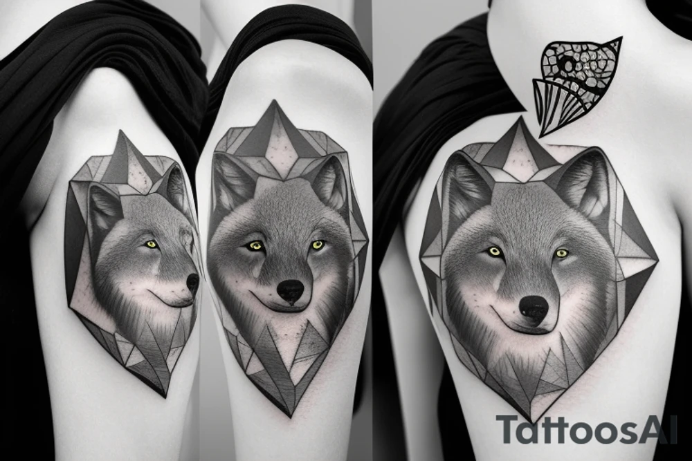 Loup avec paysage et film et interstellar tattoo idea