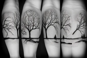 Sunset with a tree tattoo idea