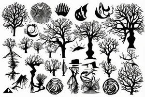 Sunset with a tree tattoo idea