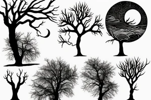 Sunset with a tree tattoo idea