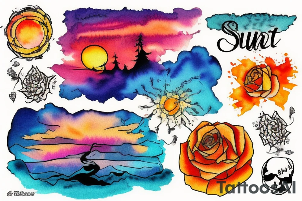 Sunset tattoo idea