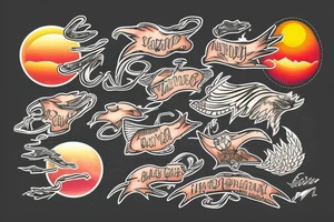 a sunset on a lake tattoo idea