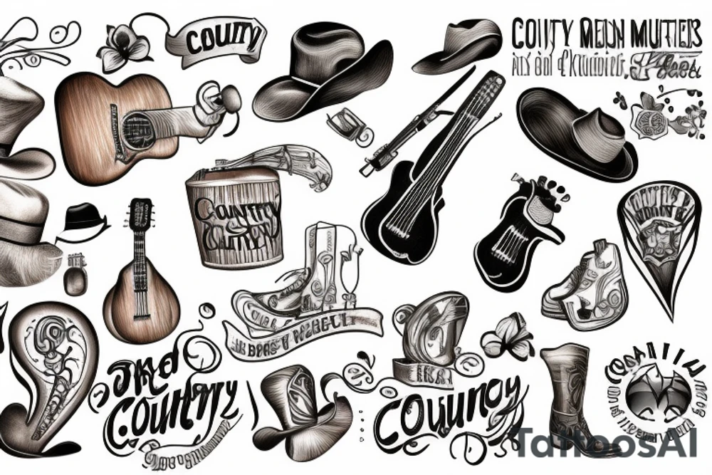 Country music tattoo idea