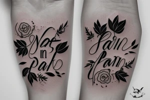 the phrase "no pain" in cursive font tattoo idea