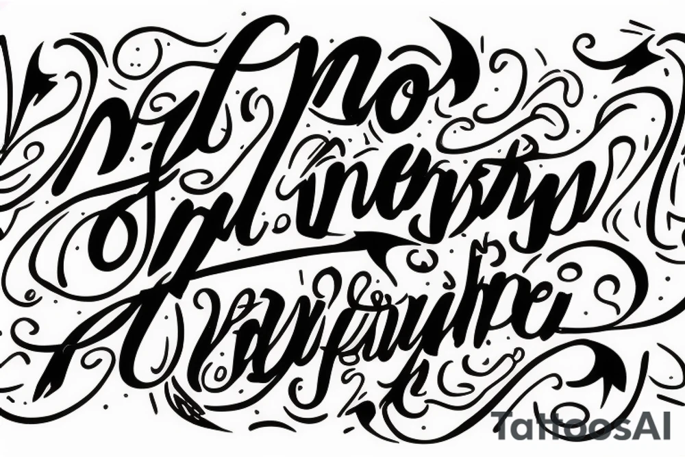 a quote saying "no pain" in cursive tattoo idea