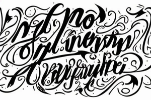 a quote saying "no pain" in cursive tattoo idea