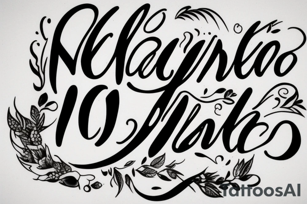 a quote saying "no pain" in cursive tattoo idea
