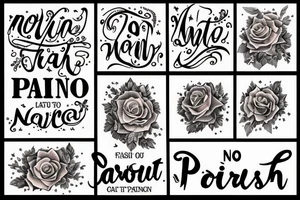 a quote saying "no pain" in cursive tattoo idea