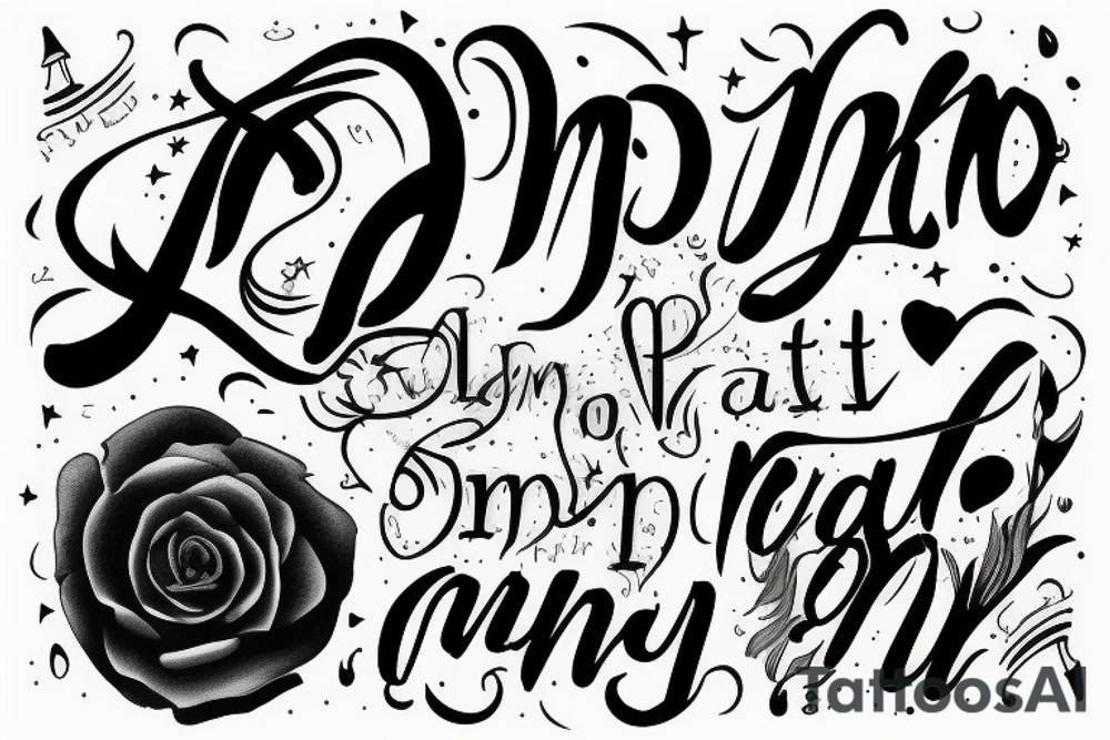 a quote saying "no pain" in cursive tattoo idea