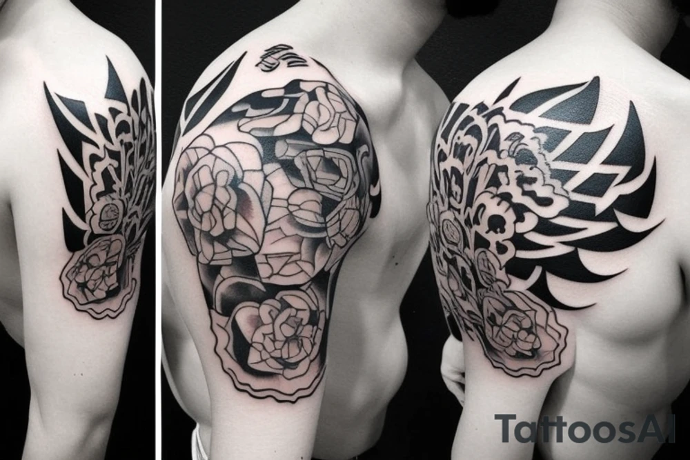 the saying "no pain" on the top of the shoulder tattoo idea