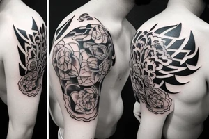 the saying "no pain" on the top of the shoulder tattoo idea