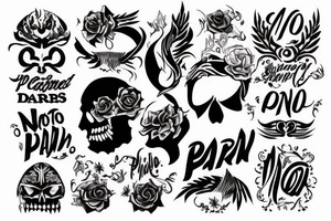 the saying "no pain" on the top of the shoulder tattoo idea