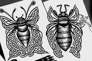 simple celtic bee tattoo idea