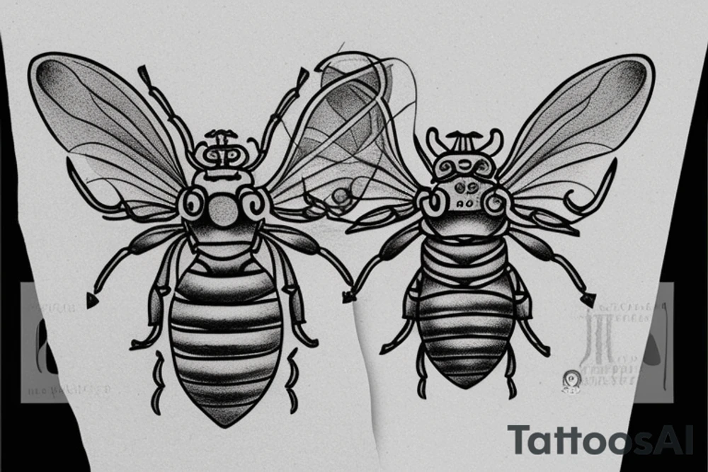 simple celtic bee tattoo idea