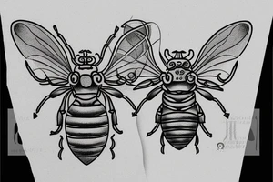 simple celtic bee tattoo idea