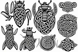 simple celtic bee tattoo idea
