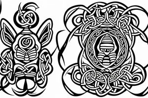 simple celtic bee tattoo idea