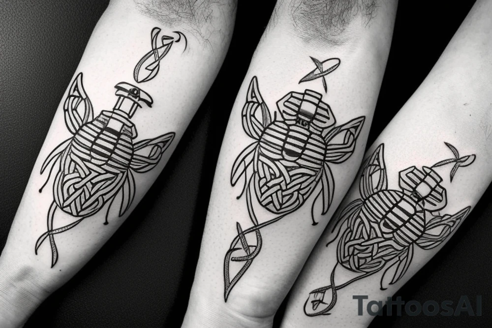 simple celtic bee tattoo idea