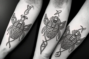 simple celtic bee tattoo idea
