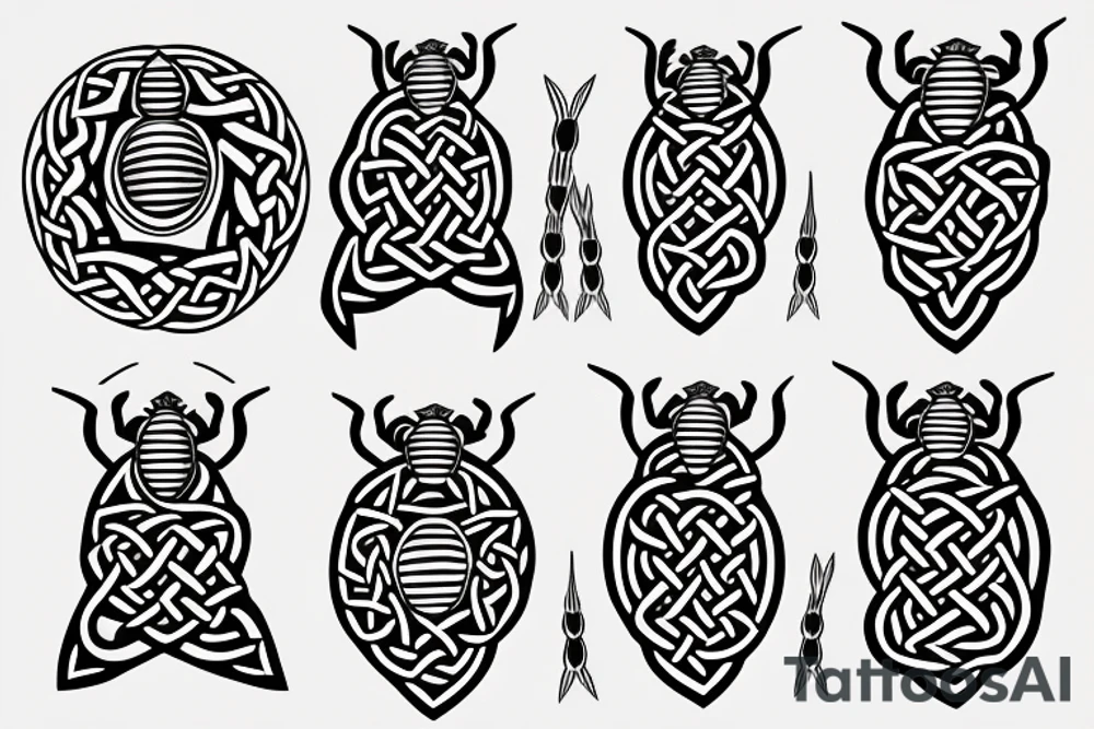 simple celtic bee tattoo idea
