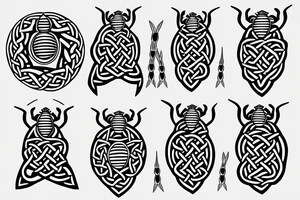 simple celtic bee tattoo idea