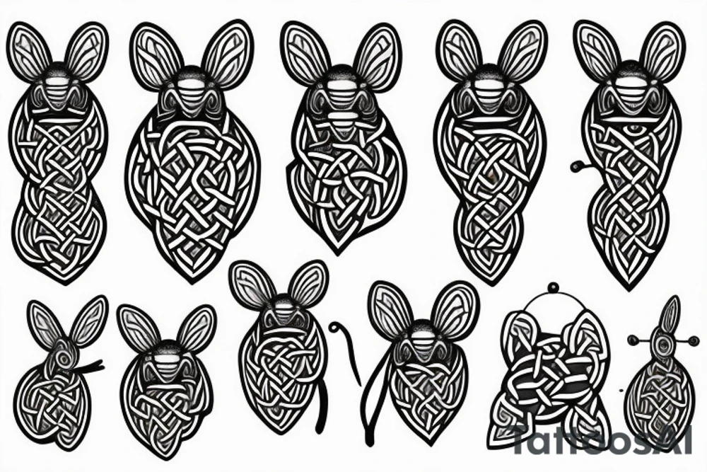 simple celtic bee tattoo idea
