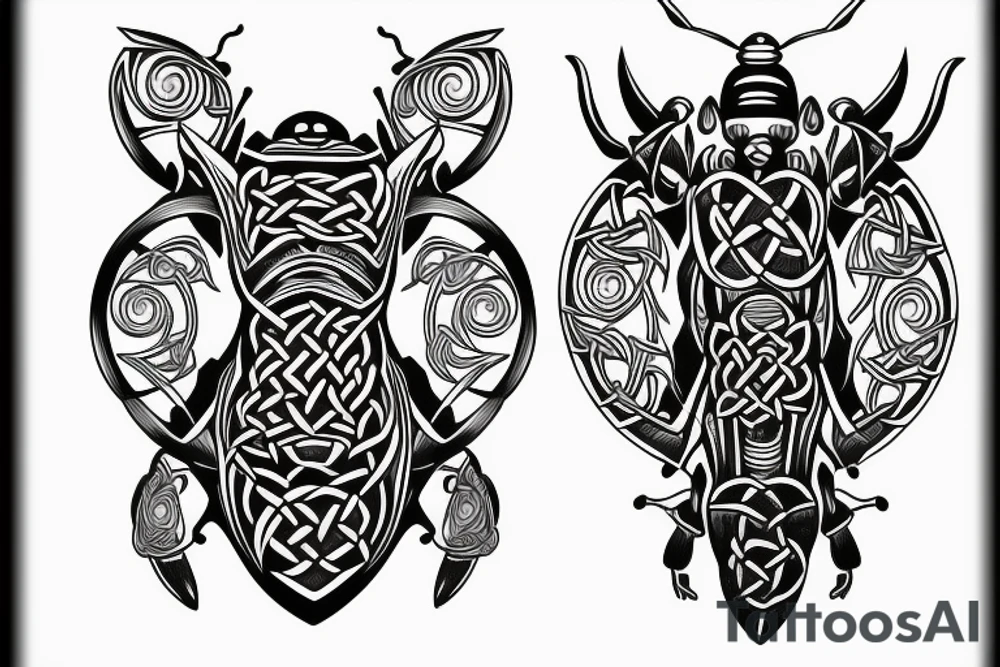 simple celtic bee tattoo idea
