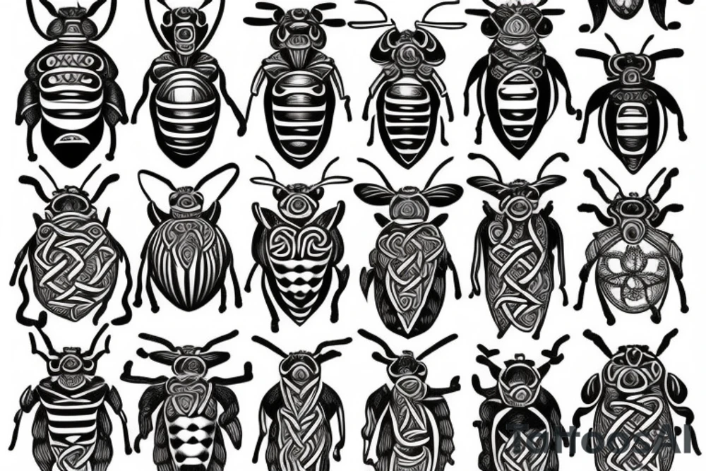 simple celtic bee tattoo idea