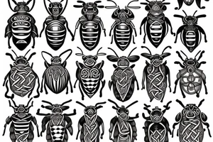 simple celtic bee tattoo idea
