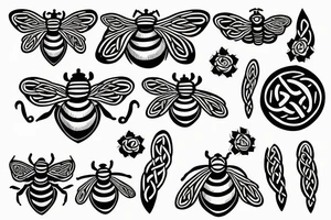 simple celtic bee tattoo idea