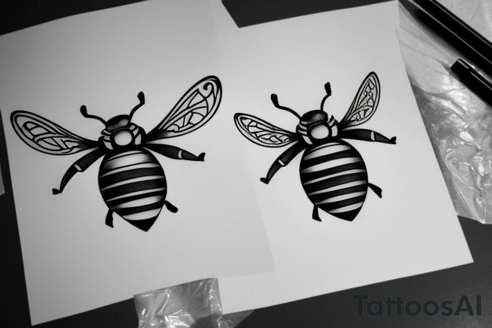 small 
simple celtic bee tattoo idea