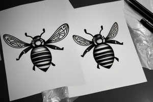 small 
simple celtic bee tattoo idea