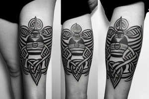 small 
simple celtic bee tattoo idea
