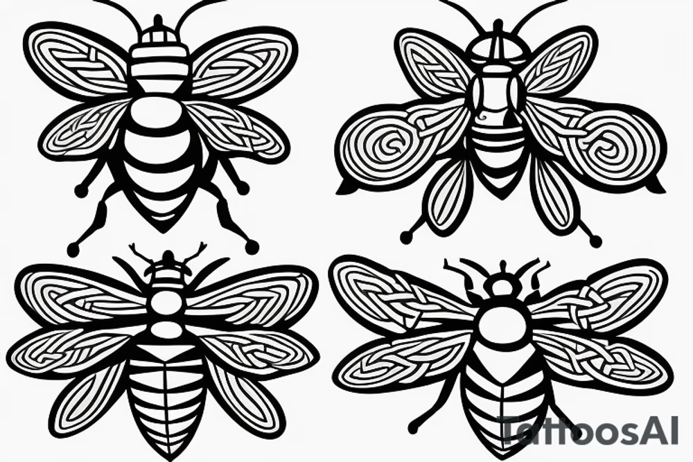 small basic
simple celtic bee tattoo idea