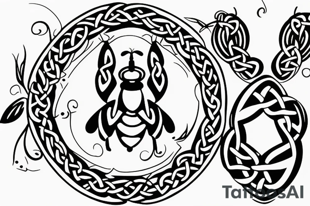 small basic
simple celtic bee tattoo idea