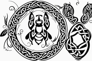 small basic
simple celtic bee tattoo idea
