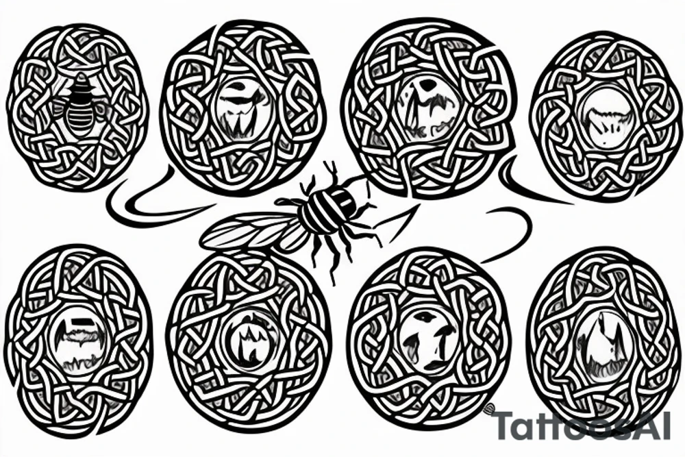 small basic
bee inside a celtic circle tattoo idea