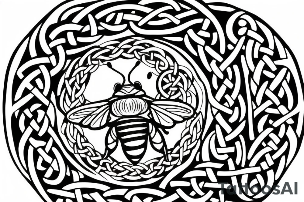 small basic
bee inside a celtic circle tattoo idea