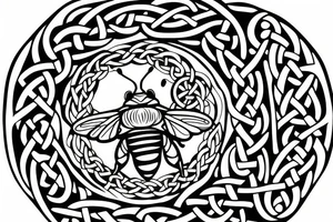 small basic
bee inside a celtic circle tattoo idea