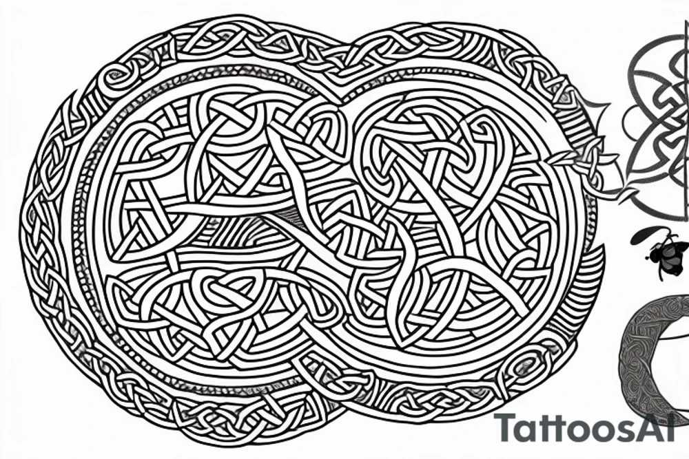 small basic
bee inside an even celtic circle tattoo idea