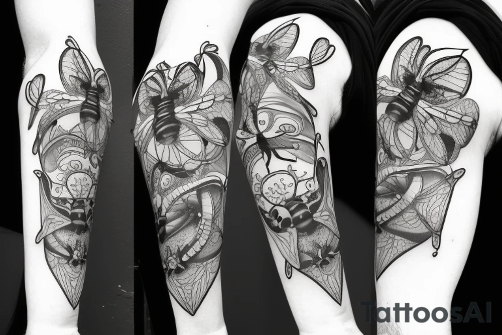 small symmetrical basic bee no shading tattoo idea small symmetrical basic bee no shading tattoo idea