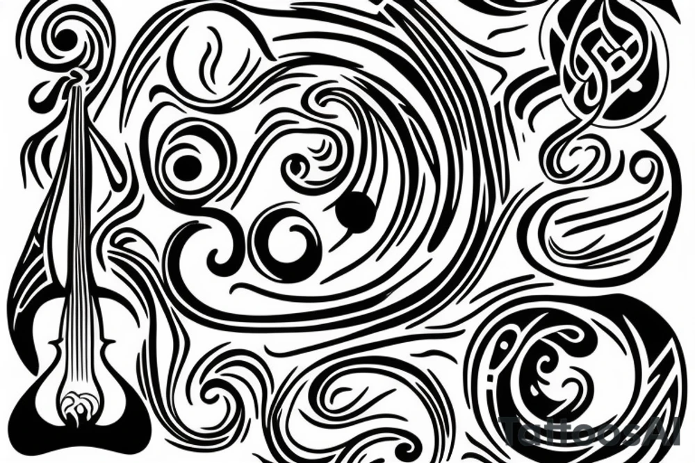 simple music clef tattoo idea