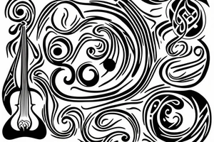 simple music clef tattoo idea